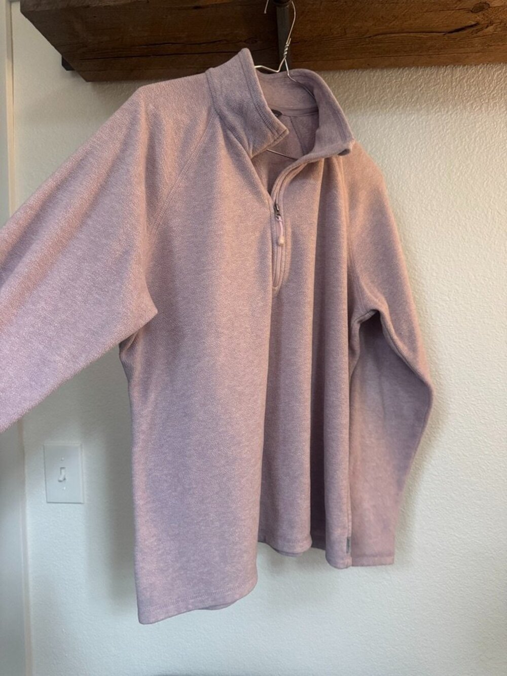 Eddie Bauer Mauve Quarter Zip Fleece Pullover Size TL